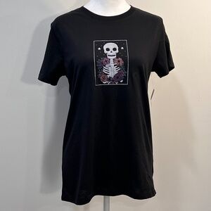 NWT Free State Skeleton Design Short Sleeved Black T-Shirt Size XL